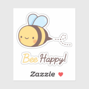 Schattige Positieve Bij Gelukkig Sticker