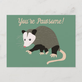 Schattige Possum Illustratie Groen Aangepast Beric Briefkaart
