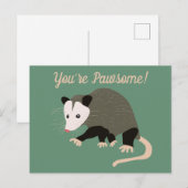 Schattige Possum Illustratie Groen Aangepast Beric Briefkaart (Voorkant / Achterkant)