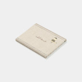 Schattige Post het in stijl met gouden vogellinnen Post-it® Notes (Schuin)