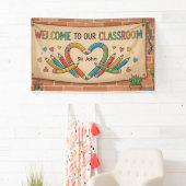 Schattige Potlood Hart Welkom Banner | Helder Klas (Insitu)