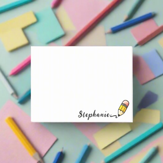 Schattige potlood l terug naar school typografie l post-it® notes