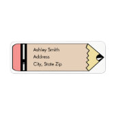 Schattige potlood retouradreslabels etiket (Voorkant)