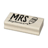 Schattige potlood Terug naar school Leraar Naam Rubberstempel (Stempel)