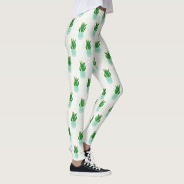 Schattige potten Snake Plant Pattern Leggings