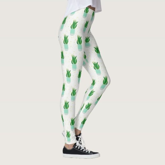 Schattige potten Snake Plant Pattern Leggings (Rechts)