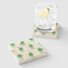 Schattige potten Snake Plant Pattern Stenen Onderzetter