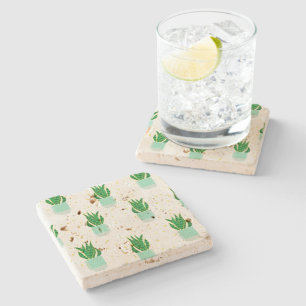 Schattige potten Snake Plant Pattern Stenen Onderzetter