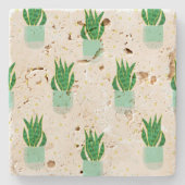 Schattige potten Snake Plant Pattern Stenen Onderzetter (Voorkant)