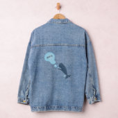 Schattige potvis die bellen blaast cartoon denim jacket (Hangar)
