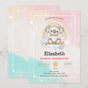 Schattige Prachtige Koala Regenboog Verjaardag Kaart