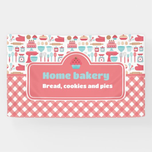 Schattige & Praktisch Aangepast Huis Bakkerij Bakk Spandoek (Horizontaal)