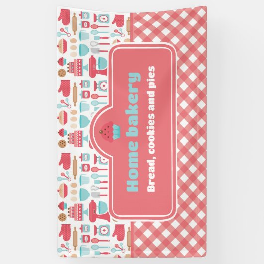 Schattige & Praktisch Aangepast Huis Bakkerij Bakk Spandoek (Verticaal)