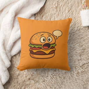 " Schattige pratende hamburger decoratieve kussen 