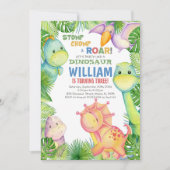 Schattige prehistorisch feestthema voor kinderen kaart (Voorkant)