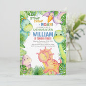 Schattige prehistorisch feestthema voor kinderen kaart (Staand voorkant)