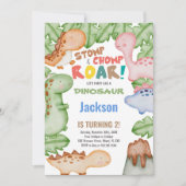 Schattige Prehistorisch Feestthema voor Meisjes &  Kaart (Voorkant)