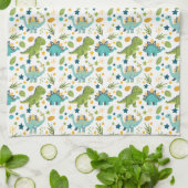 Schattige Prehistorisch Jura-dinosauruspatroon Theedoek (Gevouwen)