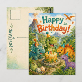 Schattige Prehistorische Avontuur Dinosaurus Verja Briefkaart