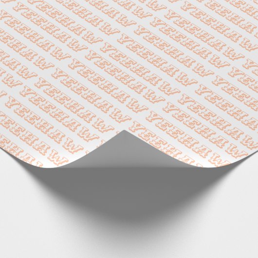 Schattige Preppy Girly Yeehaw Pastel Peach Pink Cadeaupapier (Hoek)