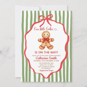 Schattige Preppy Kerst Gingerbread Baby Shower  Kaart