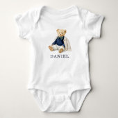 Schattige Preppy Teddibeer Romper (Voorkant)