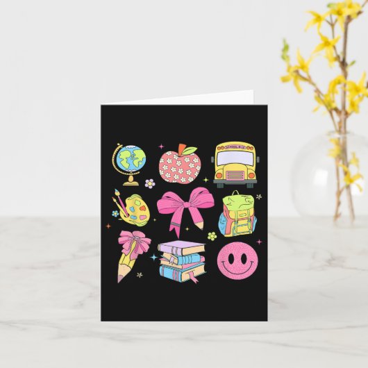 Schattige Preppy Terug Naar School Coquette Potloo Kaart (Gele Bloem)