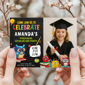 Schattige Preschool Afstuderen Feest met foto Kaart