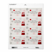 Schattige presenta, glittery, Santa Hat Etiket (Full Sheet)