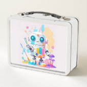 Schattige Pret Rommelige Robot Schilderij Spatten (Achterkant)