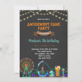 Schattige pretpark krijtbord verjaardag kaart (Voorkant)