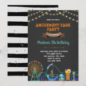 Schattige pretpark krijtbord verjaardag kaart (Voorkant / Achterkant)