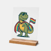 Schattige Pride Dinosaur Vector T-shirt Ontwerp_1 Acryl Bord (Hoek)