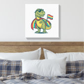 Schattige Pride Dinosaur Vector T-shirt Ontwerp_1 Canvas Afdruk (Insitu (Slaapkamer))