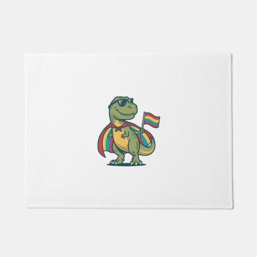Schattige Pride Dinosaur Vector T-shirt Ontwerp_1 Deurmat (Voorkant)