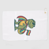 Schattige Pride Dinosaur Vector T-shirt Ontwerp_1 Golfhanddoek (Horizontaal)
