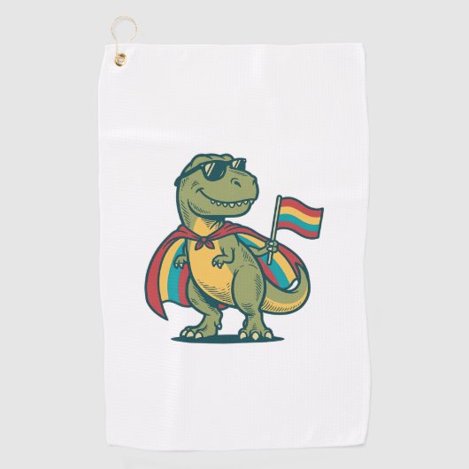 Schattige Pride Dinosaur Vector T-shirt Ontwerp_1 Golfhanddoek (Voorkant)
