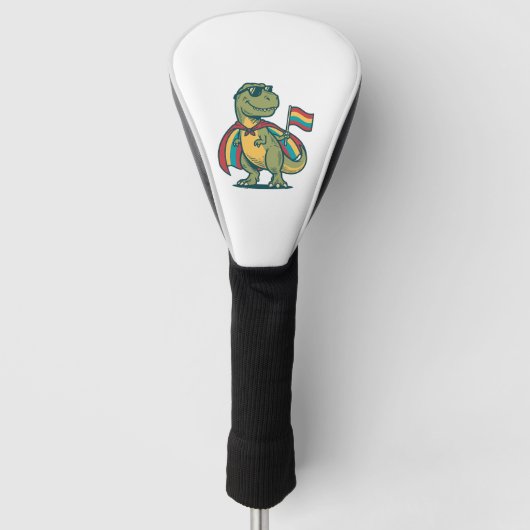 Schattige Pride Dinosaur Vector T-shirt Ontwerp_1 Golfheadcover (Voorkant)