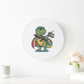 Schattige Pride Dinosaur Vector T-shirt Ontwerp_1 Grote Klok (Huis)