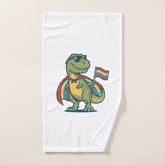 Schattige Pride Dinosaur Vector T-shirt Ontwerp_1 Handdoek (Handdoek)