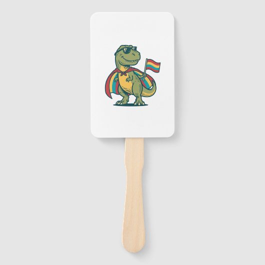 Schattige Pride Dinosaur Vector T-shirt Ontwerp_1 Handwaaier (Voorkant)