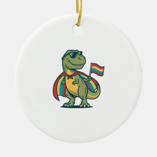 Schattige Pride Dinosaur Vector T-shirt Ontwerp_1 Keramisch Ornament (Voorkant)