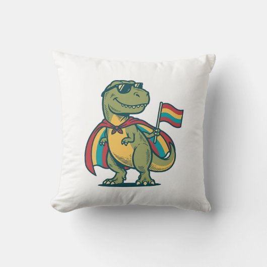 Schattige Pride Dinosaur Vector T-shirt Ontwerp_1 Kussen (Voorkant)