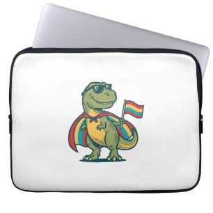 Schattige Pride Dinosaur Vector T-shirt Ontwerp_1 Laptop Sleeve