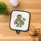 Schattige Pride Dinosaur Vector T-shirt Ontwerp_1 Pannenlap (Top down)