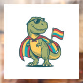 Schattige Pride Dinosaur Vector T-shirt Ontwerp_1 Raamsticker (Vel 2)