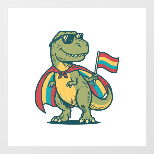 Schattige Pride Dinosaur Vector T-shirt Ontwerp_1 Raamsticker