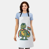 Schattige Pride Dinosaur Vector T-shirt Ontwerp_1 Schort (Gedragen)