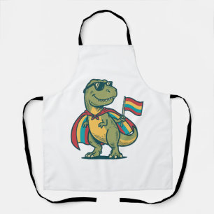 Schattige Pride Dinosaur Vector T-shirt Ontwerp_1 Schort