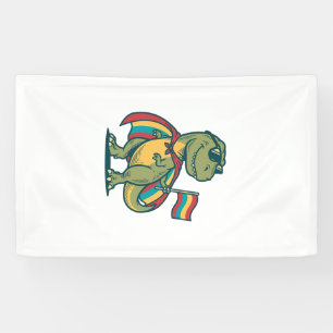 Schattige Pride Dinosaur Vector T-shirt Ontwerp_1 Spandoek